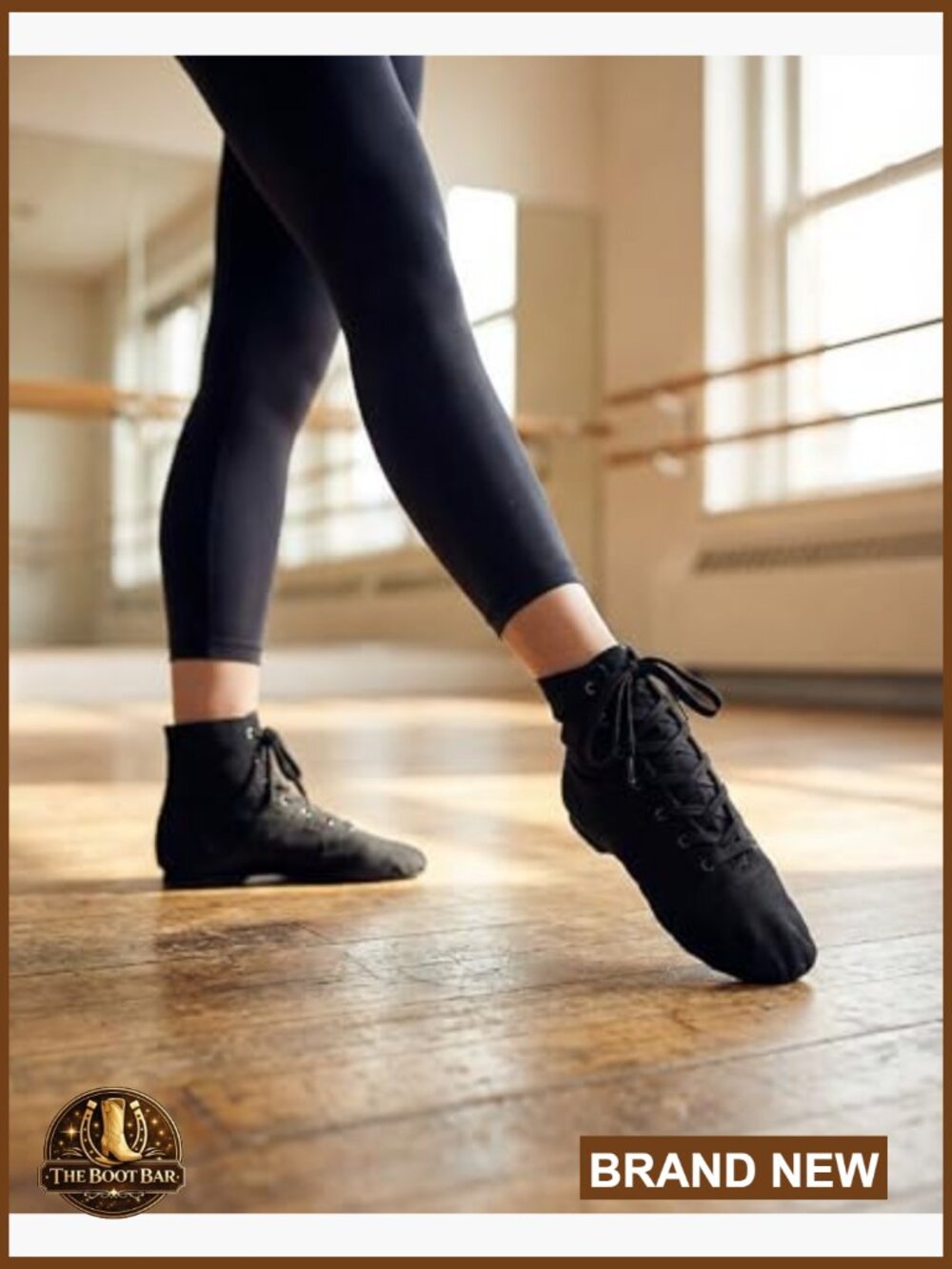 Women's Jazz Dance Boots Split Sole Ankle Boots Lace Up High Top Character Shoes - Picture 5 of 6